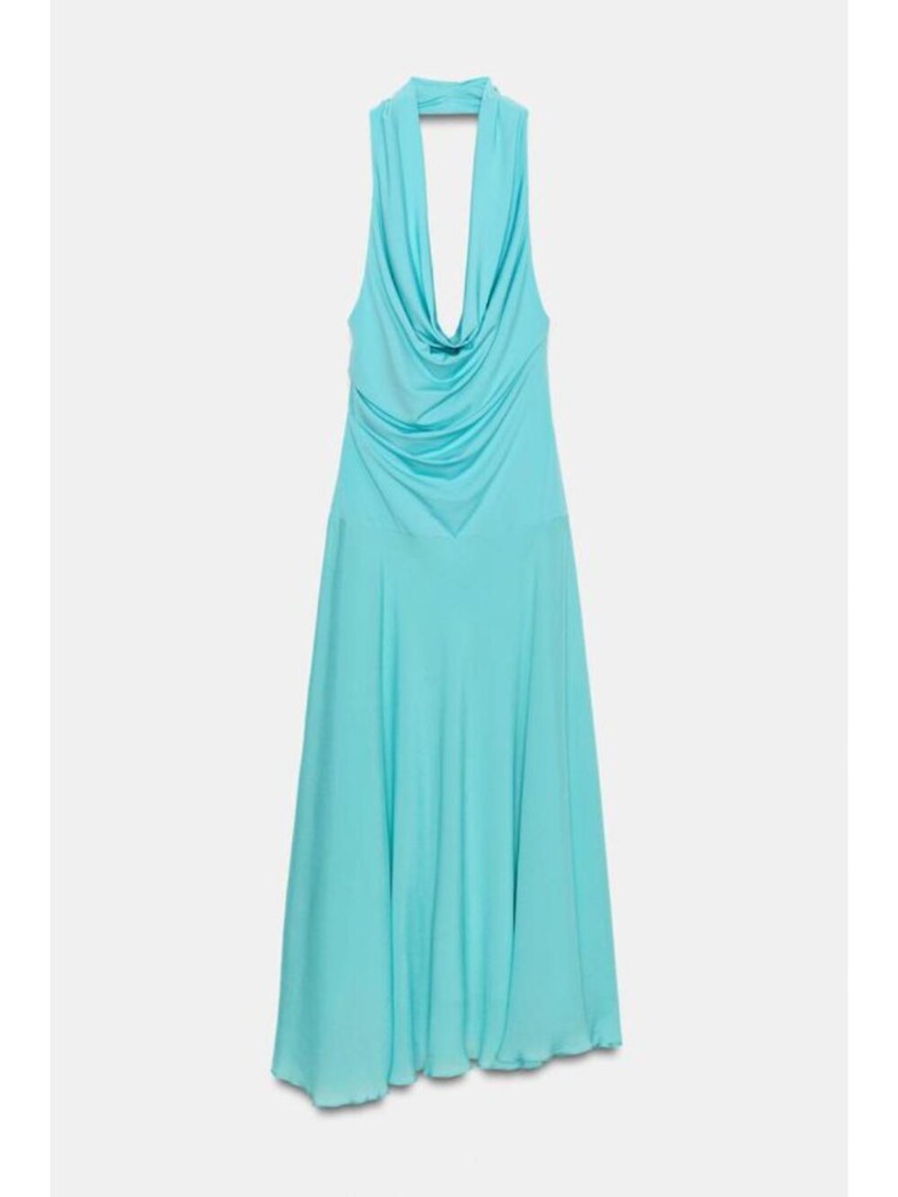 ZARA COMBINATION HALTER MIDI DRESS - Picture 6 of 8